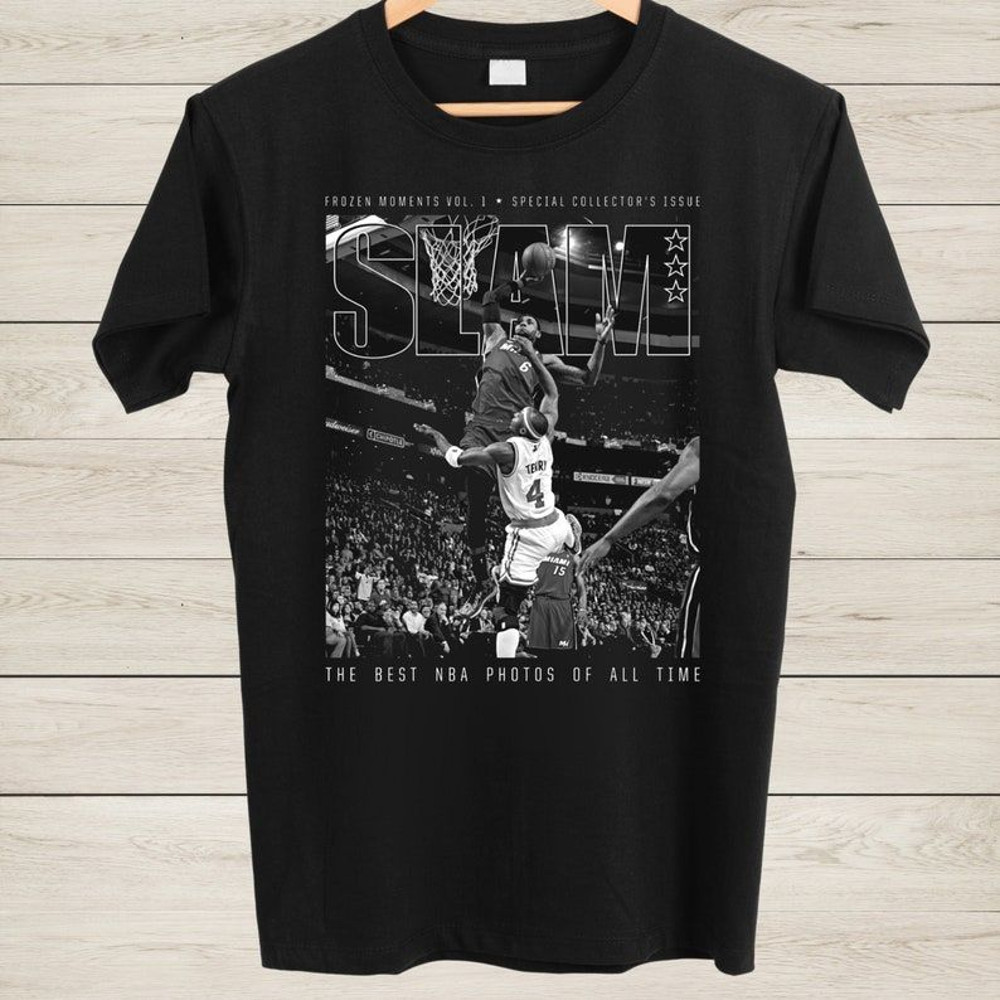 Lebron James Vintage T-Shirt, 2023 NBA Playoffs, Lebron dunk SLAM graphic, NBA Fan Shirt for Him or Her.jpg