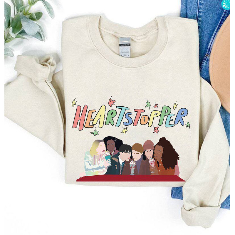 LGBTQ Shirt Movies Sweatshirt Hi Leaves Sweatshirt Friendship Shirt, Heart - stoper Characters.jpg