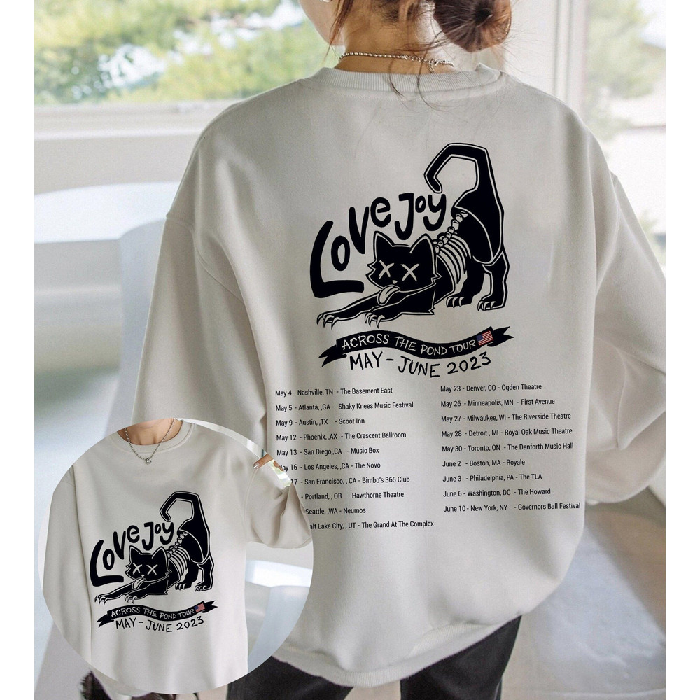 Lovejoy Tour Shirt Sweatshirt,The Lazy Cat Tee Hoodie, Lovejoy band Concert 2023 Shirt, Across The Pond Tour 2023 Shirt, The Lazy Cat Tee, Lovejoy Tour Fan Gift