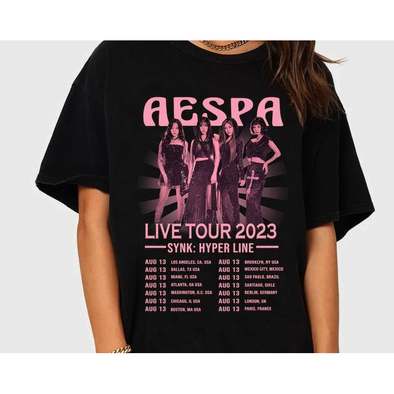Retro Aespa Tour 2023 Shirt, Aespa Synk Hyper Line Tour Shirt, Aespa Tour 2023 Shirt, Aespa Ningning, Karina, Giselle, Winter.jpg