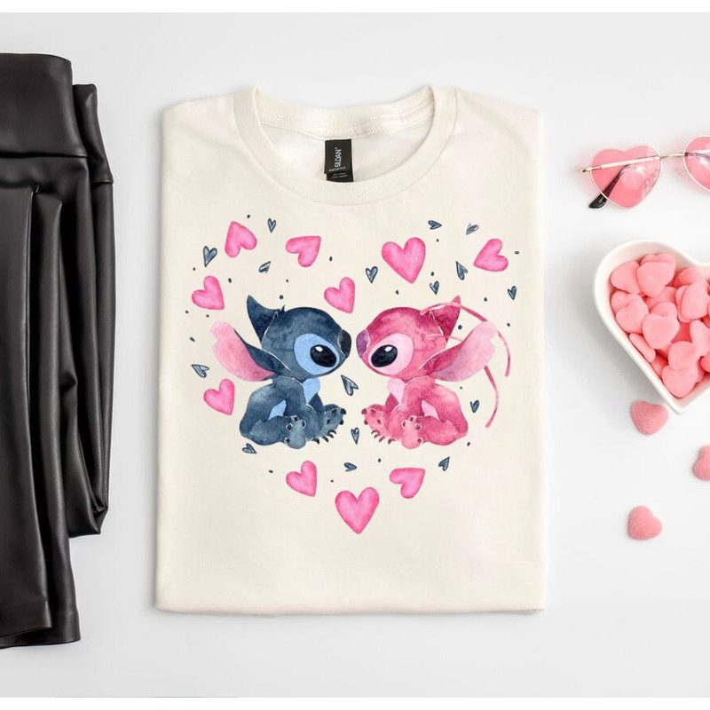 Stitch Valentine's Day Shirt, Disney Valentine's Day Shirt, Lilo and Stitch Shirt, Disney Sweatshirt, Stitch Shirt, Stitch and Angel Shirt.jpg