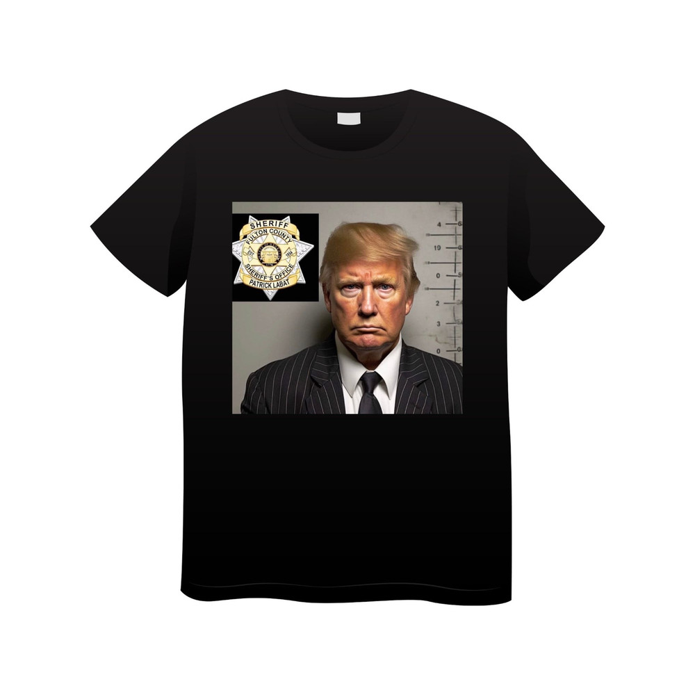 Trump Mug Shot, Trump 2024, Free Trump, Make America Great Again, American Flag T-Shirt.jpg