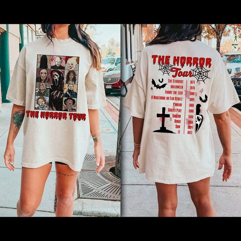 Two-sided Vintage Halloween Characters The Horror Tour Shirt, Two-sided Retro The Horror Tour Shirt.jpg