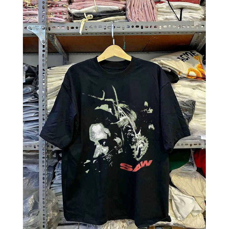 Vintage Saw Reverse Bear Trap movie promo tee, SAW Movie Vintage 90s T Shirt, Saw Horror Movie T Shirt 2.jpg