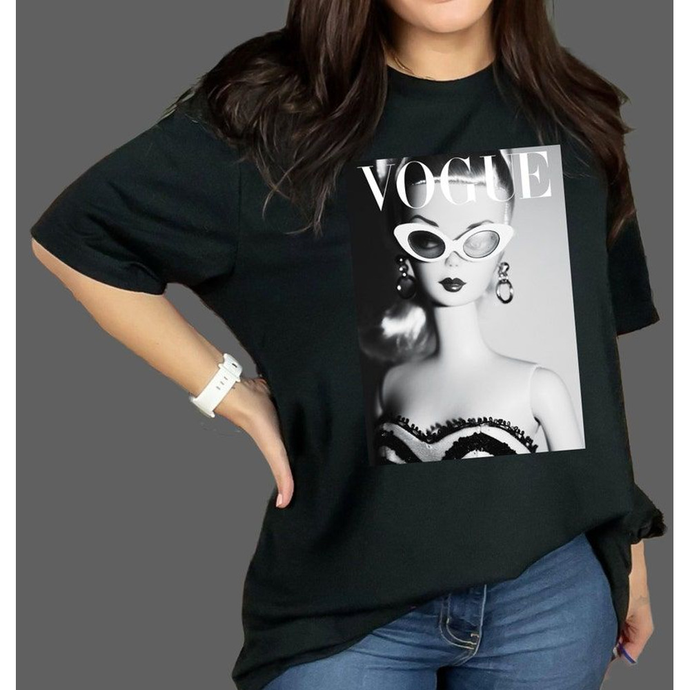 Vintage Vogue Doll Unisex T-Shirt, Black.jpg