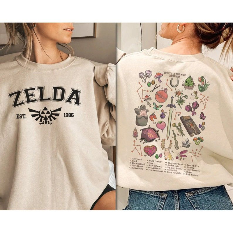 Zelda Korok Sweatshirt, The Legend Of Zelda, Breath Of The Wild, Nintendo Gamer Sweatshirt, Tears Of The Kingdom, Princess Zelda, Y2K Hoodie.jpg