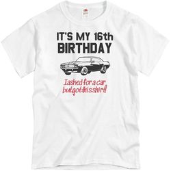 16th birthday gag gift car shirt - unisex basic promo t-shirt