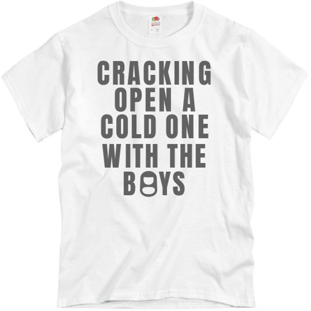 Cracking Open a Cold One with the Boys - Unisex Basic Promo T-Shirt FunnyShirts.jpg