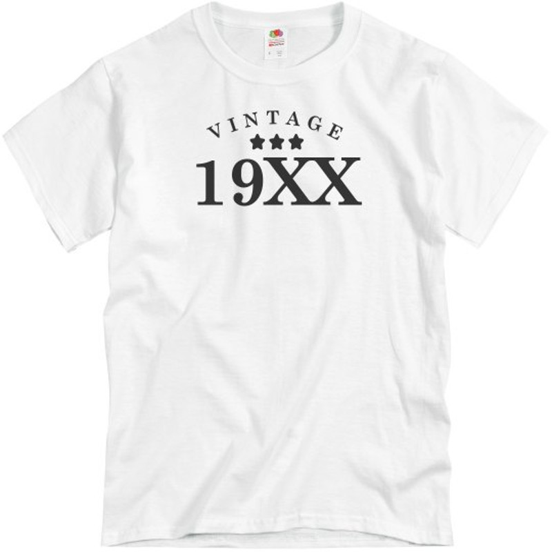 Custom Vintage Birthday Year - Unisex Basic Promo T-Shirt FunnyShirts.jpg