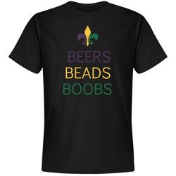 funny beers beads boobs mardi gras - unisex premium t-shirt