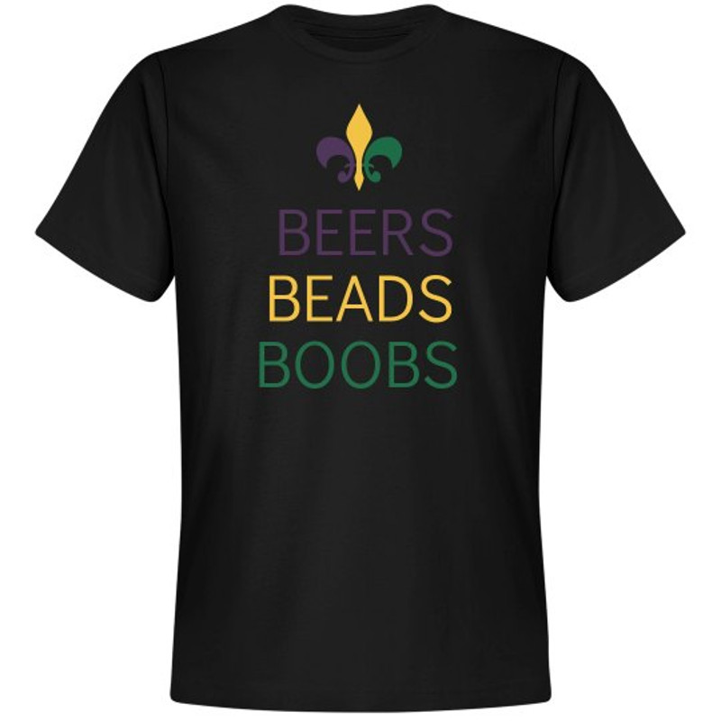 Funny Beers Beads Boobs Mardi Gras - Unisex Premium T-Shirt FunnyShirts.jpg