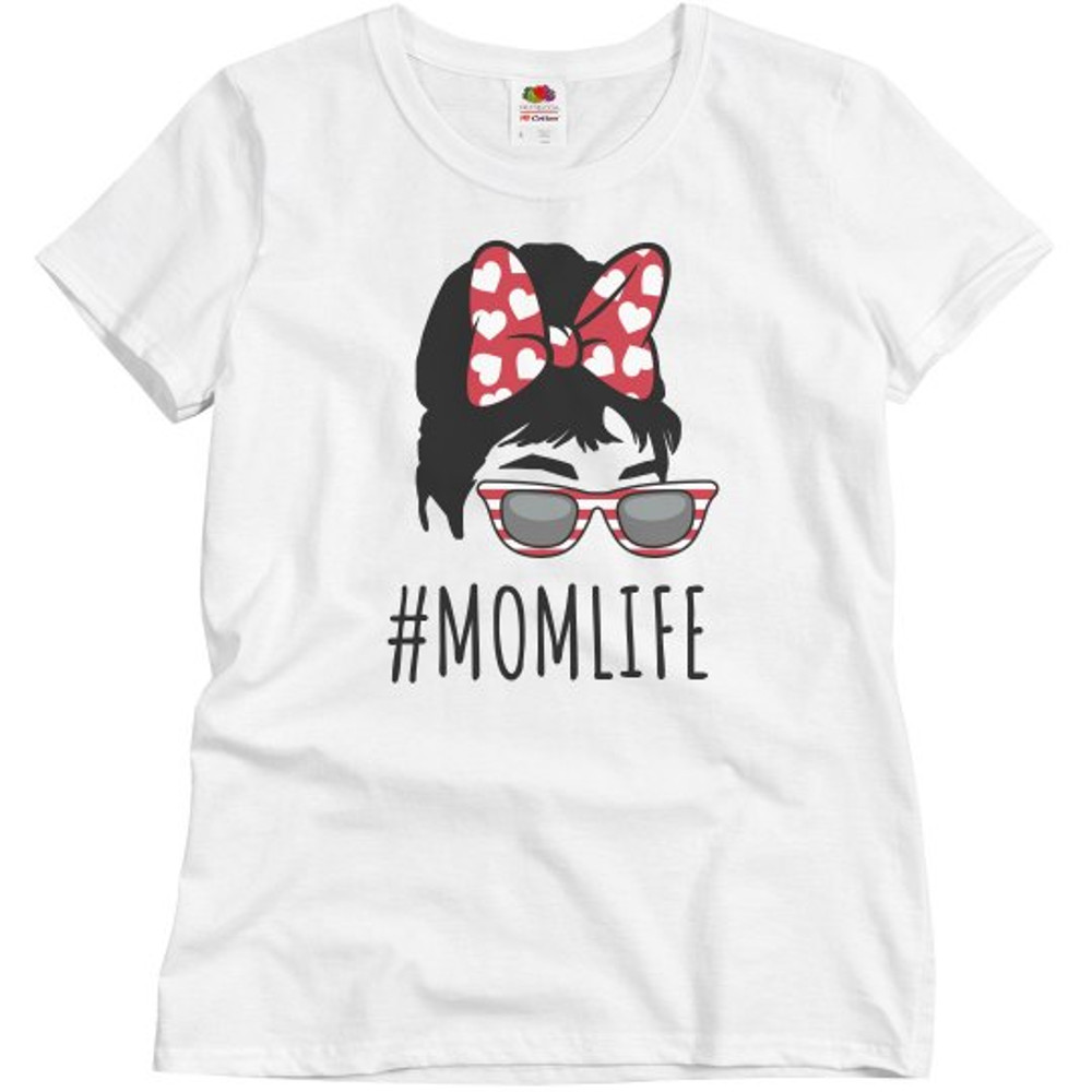 HASHTAG MOM LIFE - Ladies Semi-Fitted Relaxed Fit Basic Promo T-Shirt FunnyShirts.jpg