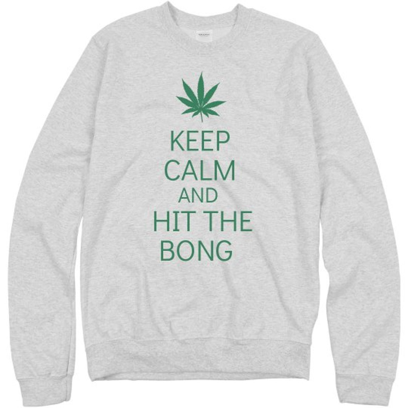 Hit The Bong Sweatshirt - Unisex Basic Promo Crewneck Sweatshirt FunnyShirts.jpg