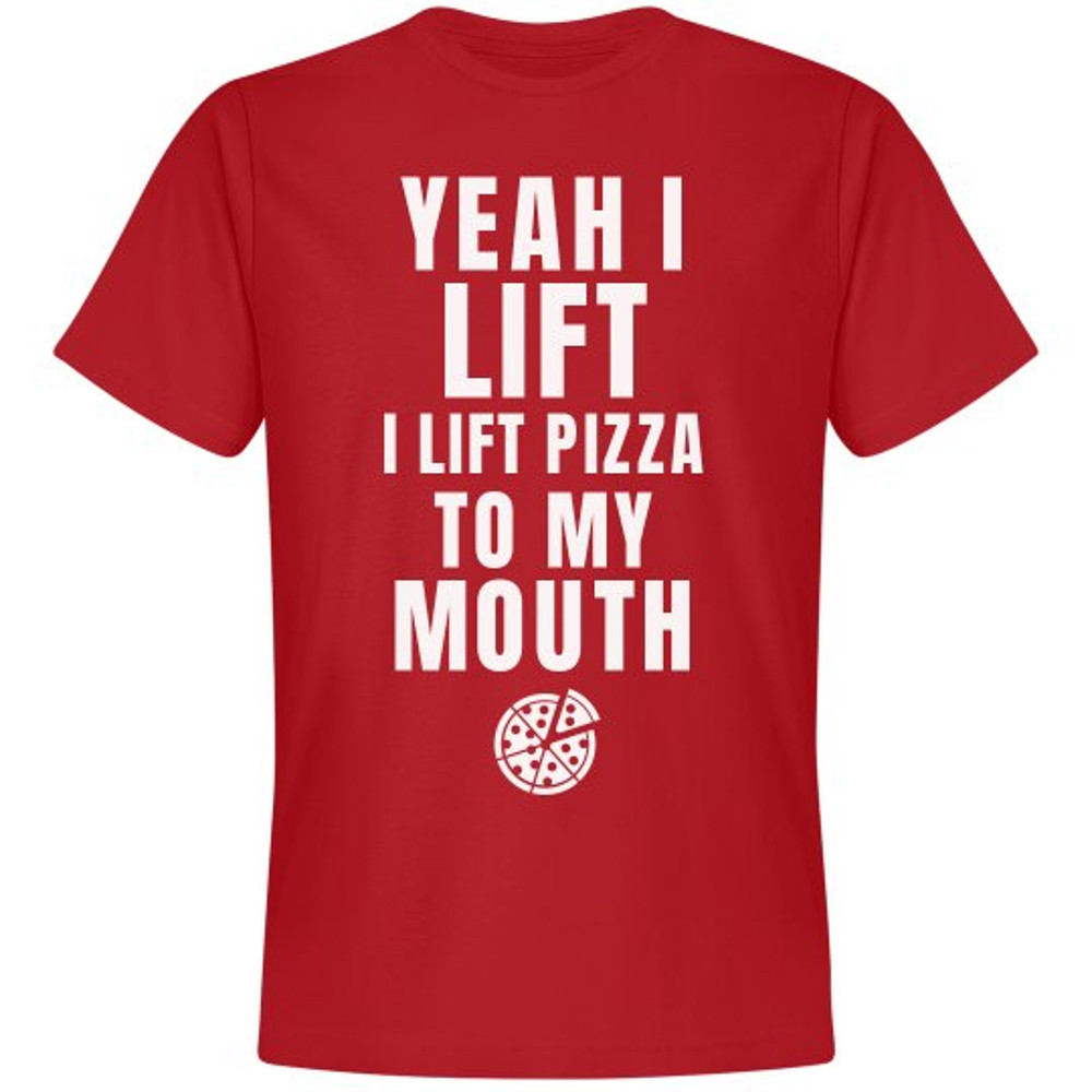 Lifting Pizza Funny Fitness Tee - Unisex Premium T-Shirt FunnyShirts.jpg