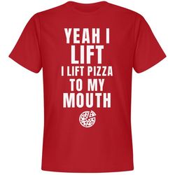 lifting pizza funny fitness tee - unisex premium t-shirt
