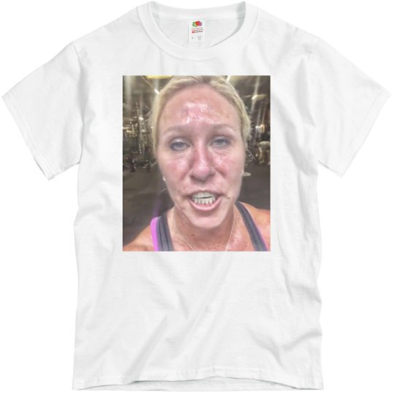 Marjorie Taylor Greene Is A Sweaty Troll Shirt - Unisex Basic Promo T-Shirt FunnyShirts.jpg