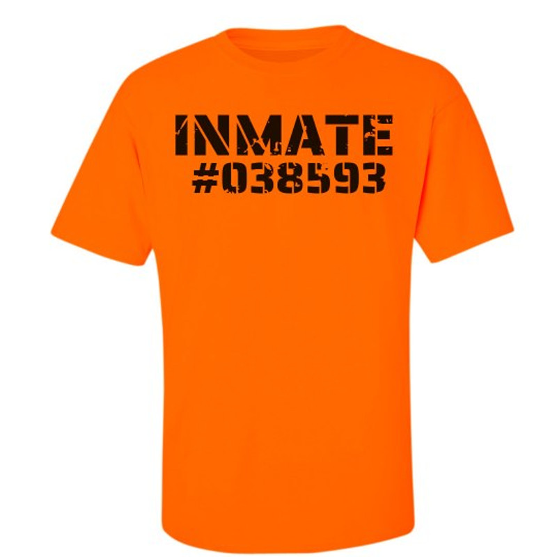Neon Orange Inmate - Unisex Ultra Cotton Safety Neon Crewneck T-Shirt FunnyShirts.jpg