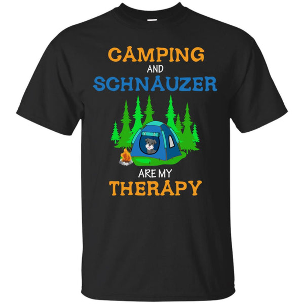 Camping And Schnauzer Are My Therapy T Shirts.jpg