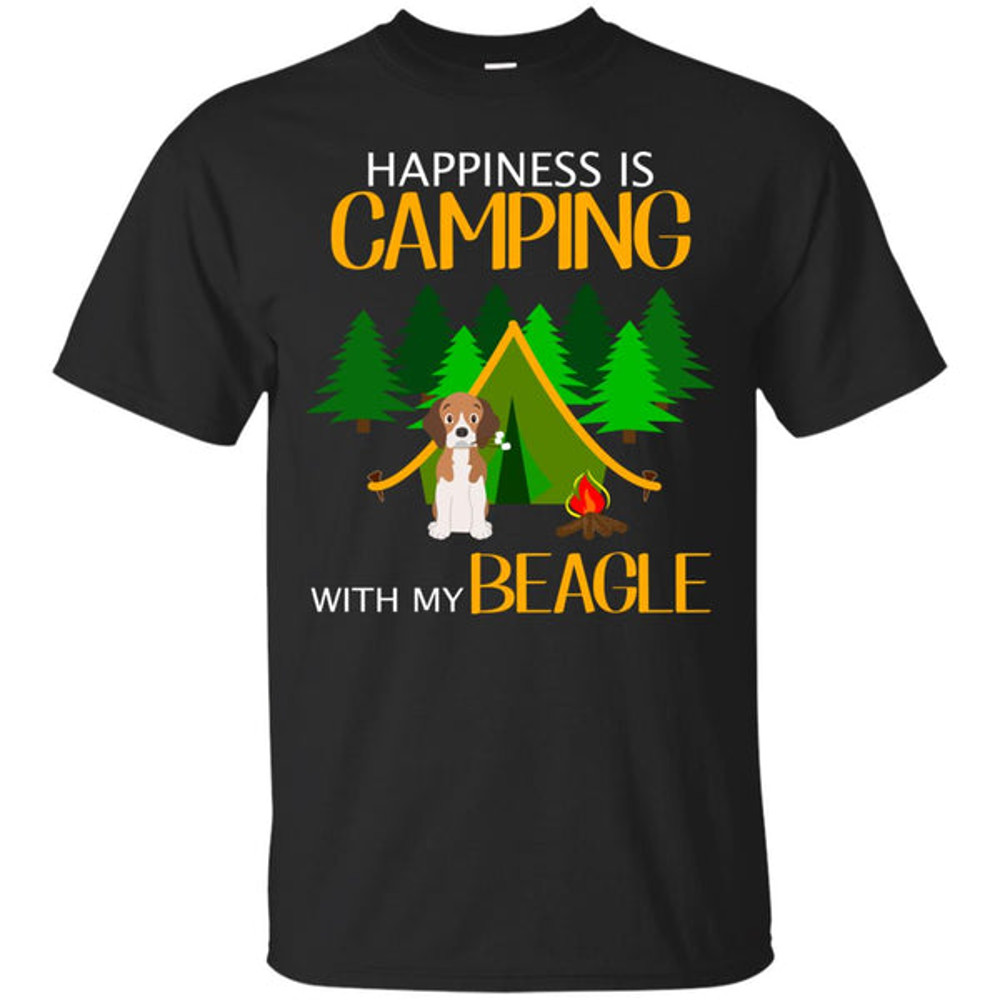 Happiness Is Camping With My Beagle T Shirts.jpg