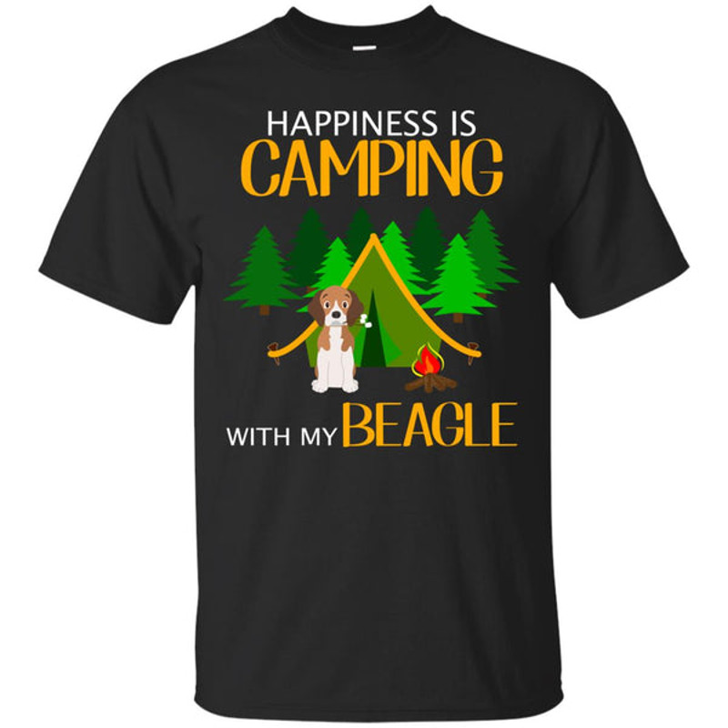 Happiness Is Camping With My Beagle T Shirts.jpg