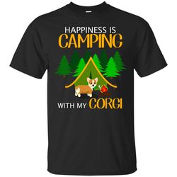 happiness is camping with my corgi t shirts