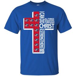 i can do all things through christ columbus blue jackets t shirts