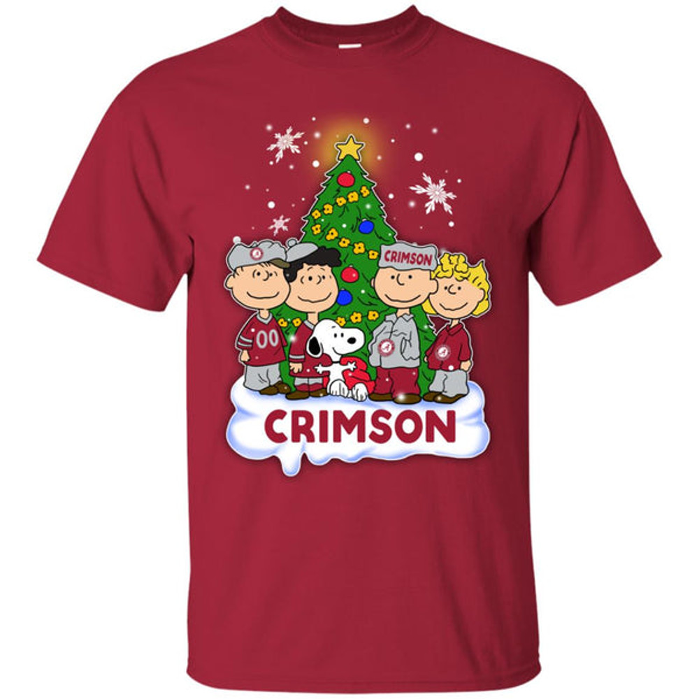Snoopy The Peanuts Alabama Crimson Tide Christmas T Shirts.jpg
