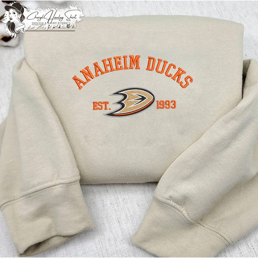 Anaheim Ducks Embroidered Sweatshirt, NHL Embroidered Sweater, Embroidered NHL Shirt, Hockey Embroidered Hoodie.jpg