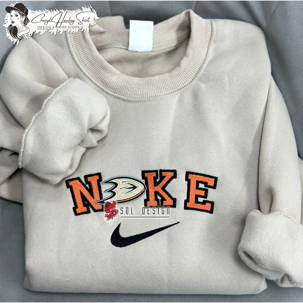 Anaheim Ducks Embroidered Sweatshirt, NHL Embroidered Sweater, NHL Anaheim Ducks Shirt, Hockey Embroidered Hoodie.jpg