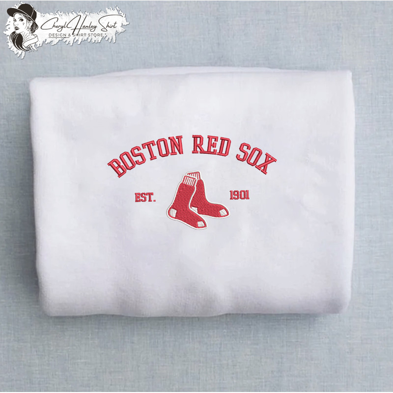 Boston Red Sox est 1901 Embroidered Unisex Shirt, Red Sox MLB T Shirt, Baseball, MLB Embroidery Hoodie, MLB Sweatshirt.jpg