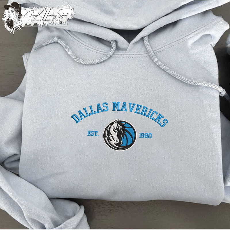 Dallas Mavericks est 1980 Embroidered Unisex Shirt, NBA T Shirt, Basketball, NBA Embroidery Hoodie, NBA Sweatshirt.jpg
