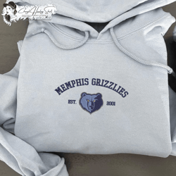 memphis grizzlies est 2001 embroidered unisex shirt, nba t shirt, basketball, nba embroidery hoodie, nba sweatshirt