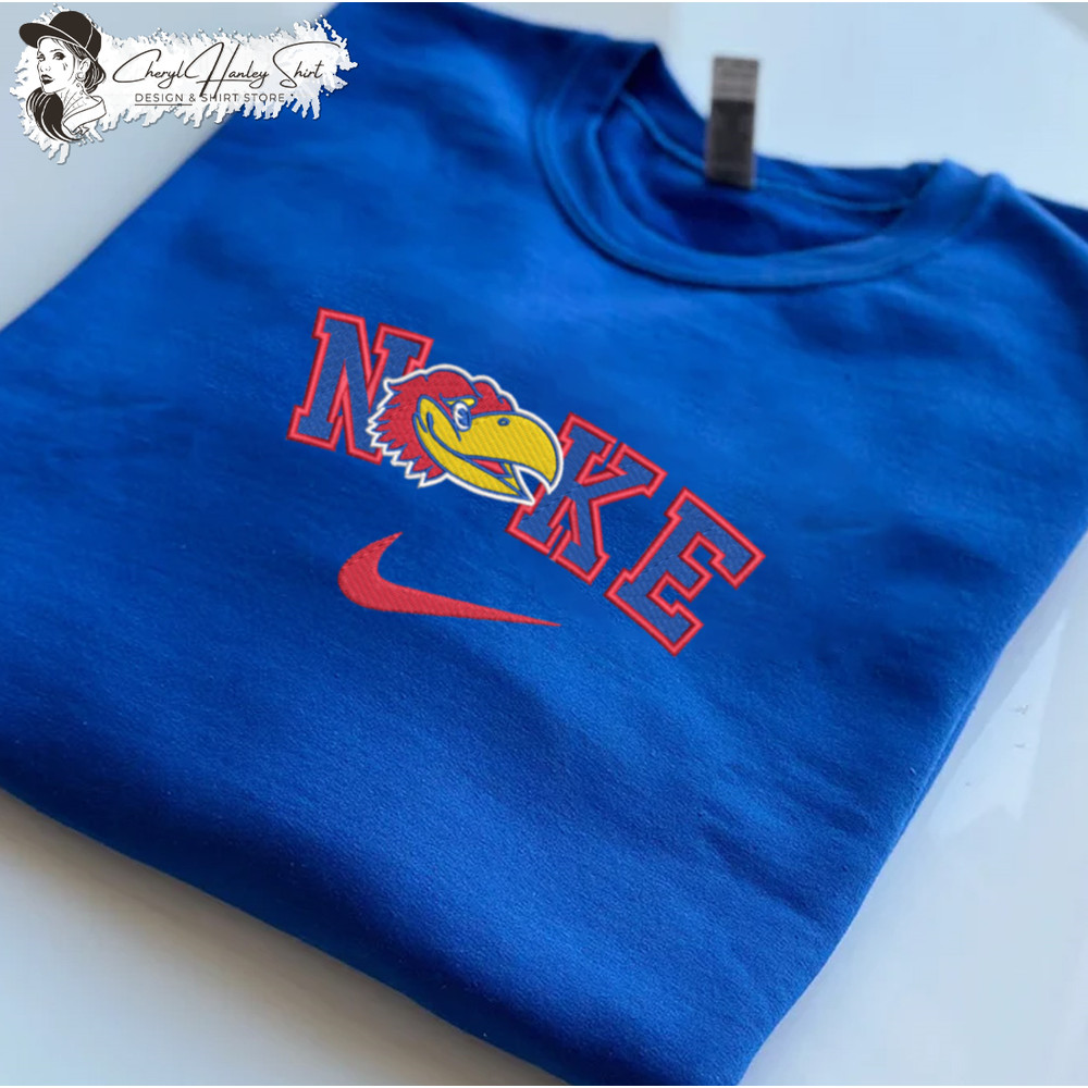 Nike Kansas Jayhawks Embroidered Sweatshirt, NCAA Embroidered Sweater, Kansas Jayhawks Shirt, NCAA, Unisex Shirts.jpg