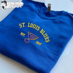 st louis blues embroidered sweatshirt, nhl embroidered sweater, embroidered nhl shirt, hockey embroidered hoodie
