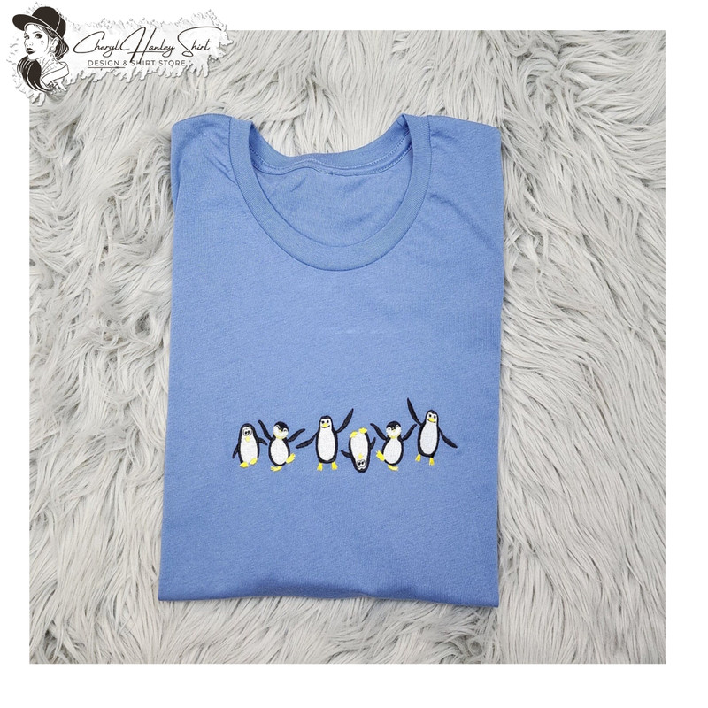 Cute Penguins Embroidered Crewneck - Penguin Embroidery - Embroidered Funny Penguins Crew - T-Shirt - Sweatshirt - Hoodie.jpg