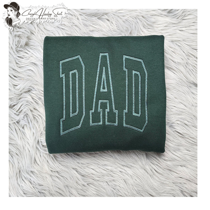 Dad Varsity Lettering Embroidered Crewneck - Gift For Dad - Best Dad Ever Unisex Crewneck or Hoodie - Add Custom Sleeve Embroidery.jpg