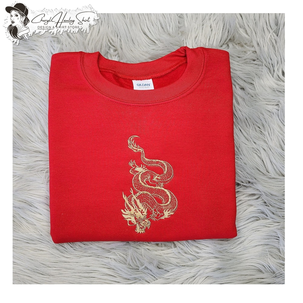 Embroidered Chinese New Year 2024 Dragon Sweatshirt - Chinese Zodiac Unisex Crewneck Sweatshirt or Hooded Sweatshirt.jpg