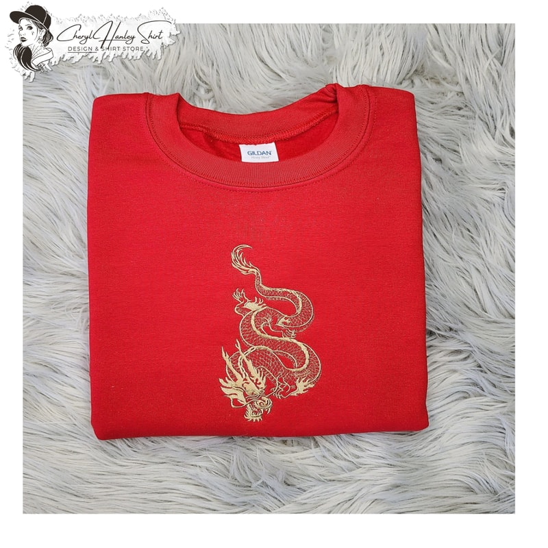 Embroidered Chinese New Year 2024 Dragon Sweatshirt - Chinese Zodiac Unisex Crewneck Sweatshirt or Hooded Sweatshirt.jpg