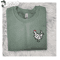 Embroidered Christmas Chicken Sweatshirt - Funny Chicken and Christmas Lights - Pocket Design lit up Chicken.jpg