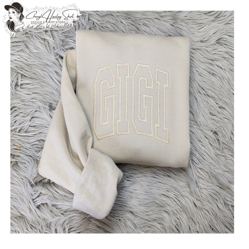 Embroidered Gigi Shirt - Gift For Grandma - Best Gigi Unisex Crewneck or Hoodie - Add Custom Sleeve Embroidery.jpg