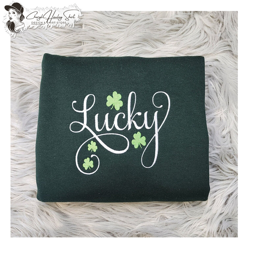 Embroidered Lucky Shamrock Sweatshirt - St Patrick's Day Unisex Sweatshirt great for men and women Sweatshirt or Hooded Sweatshirt.jpg