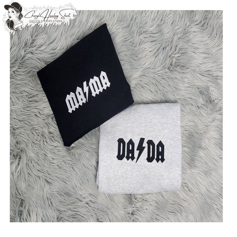 Embroidered Mama and Dada Sweatshirts, Embroidered Matching Family Shirts  - Embroidered Sweatshirt or Hooded Sweatshirt.jpg