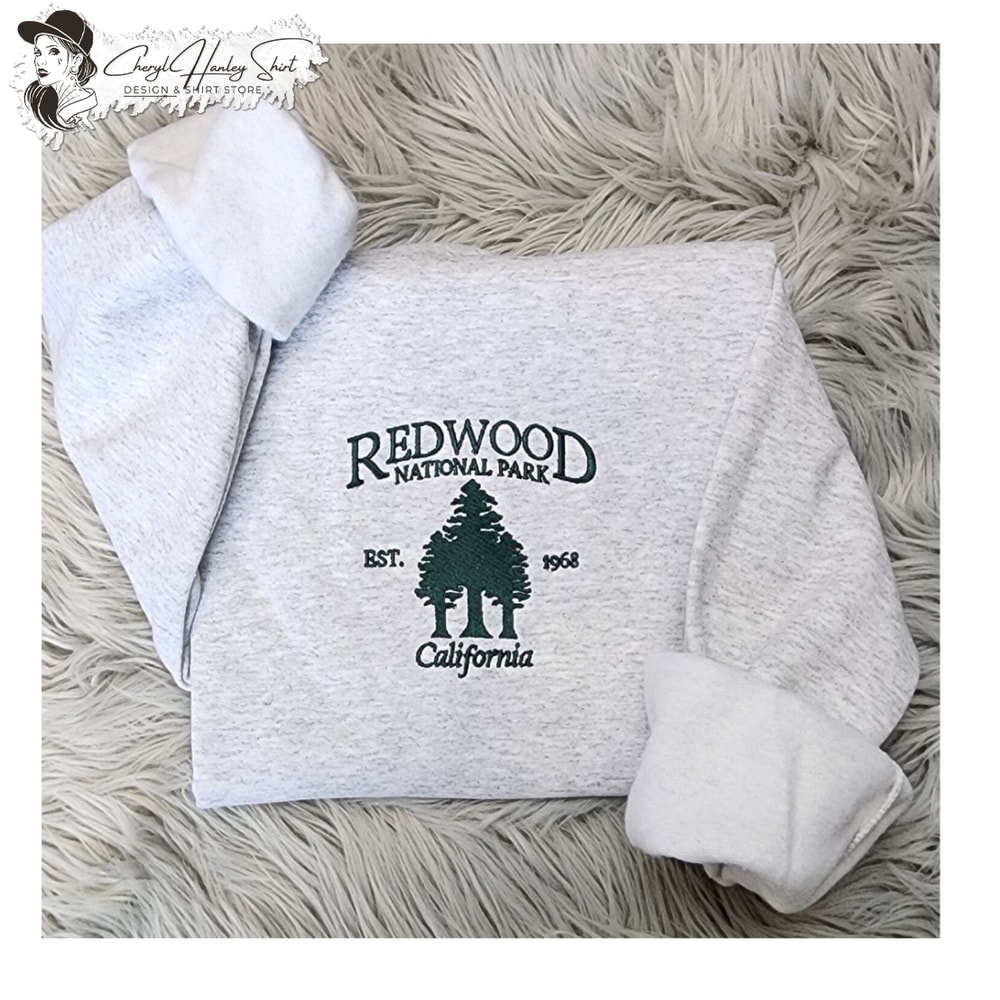 Embroidered Redwood Forest Crewneck - Redwood National Park Unisex Sweatshirt great for men and women Sweatshirt or Hooded Sweatshirt.jpg