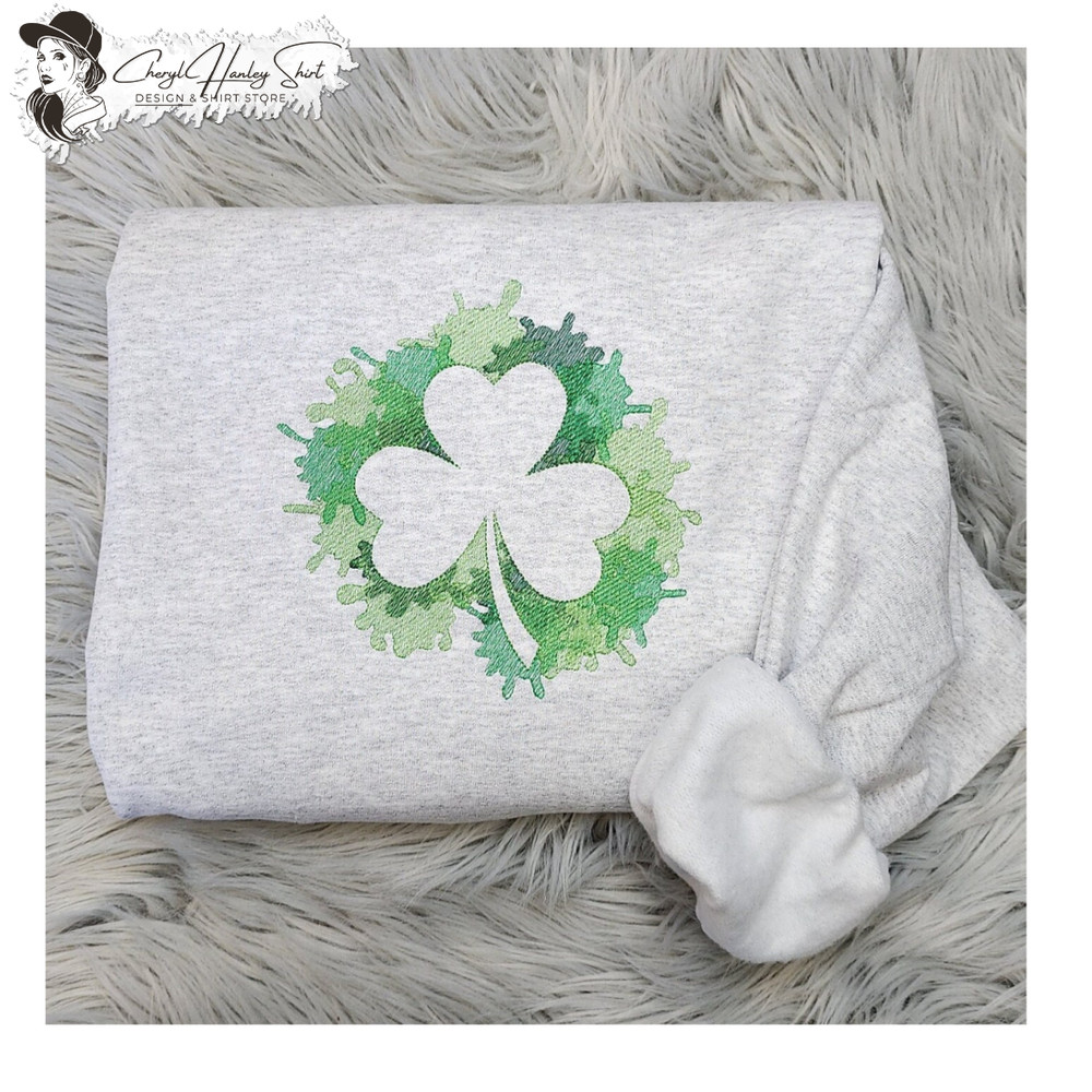 Embroidered Shamrock Sweatshirt - St Patrick's Day Unisex Sweatshirt great for men and women Sweatshirt or Hooded Sweatshirt.jpg