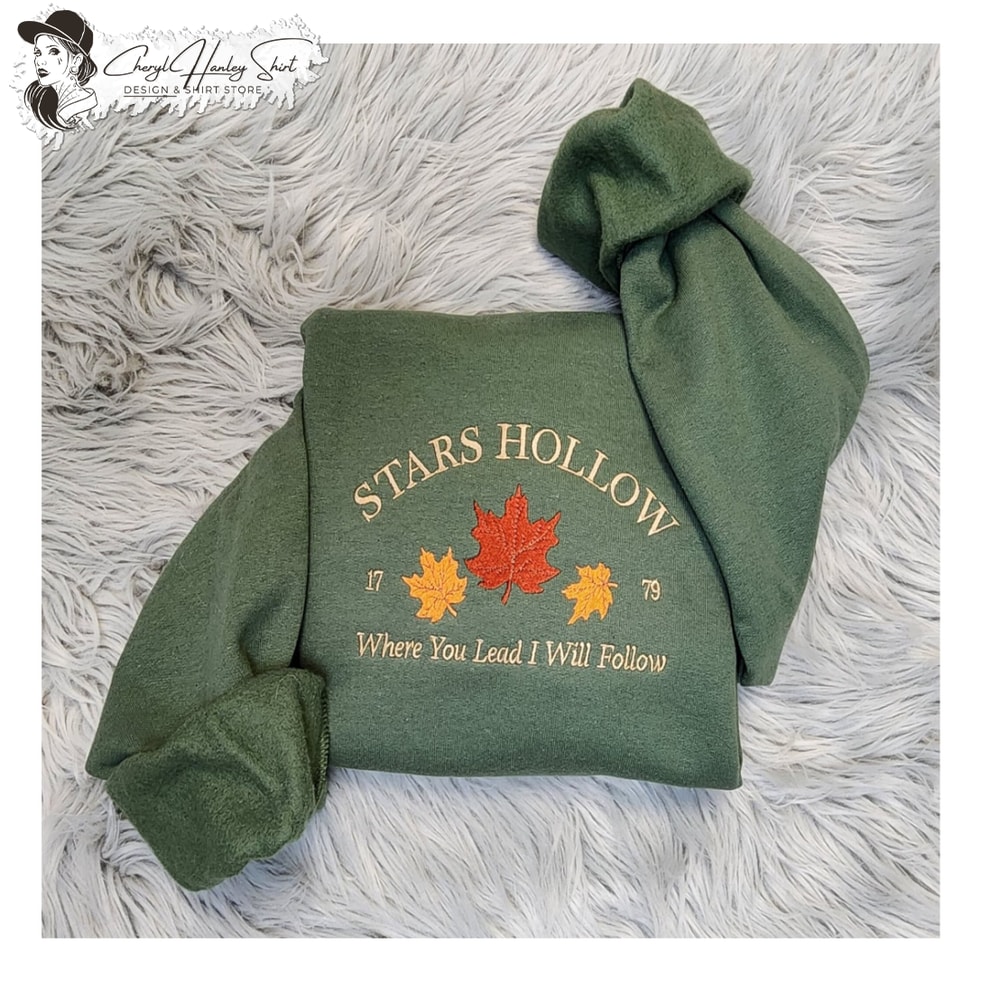 Embroidered Stars Hollow Crewneck - Where You Lead I will Follow Unisex T-shirt - Sweatshirt or Hooded Sweatshirt.jpg