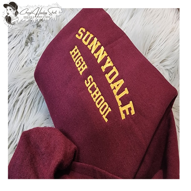 Embroidered Sunnydale High School Unisex Sweatshirt, Buffy Sweatshirt - Hoodie, Buffy The Vampire Slayer, Sunnydale Razorbacks, Large Design.jpg