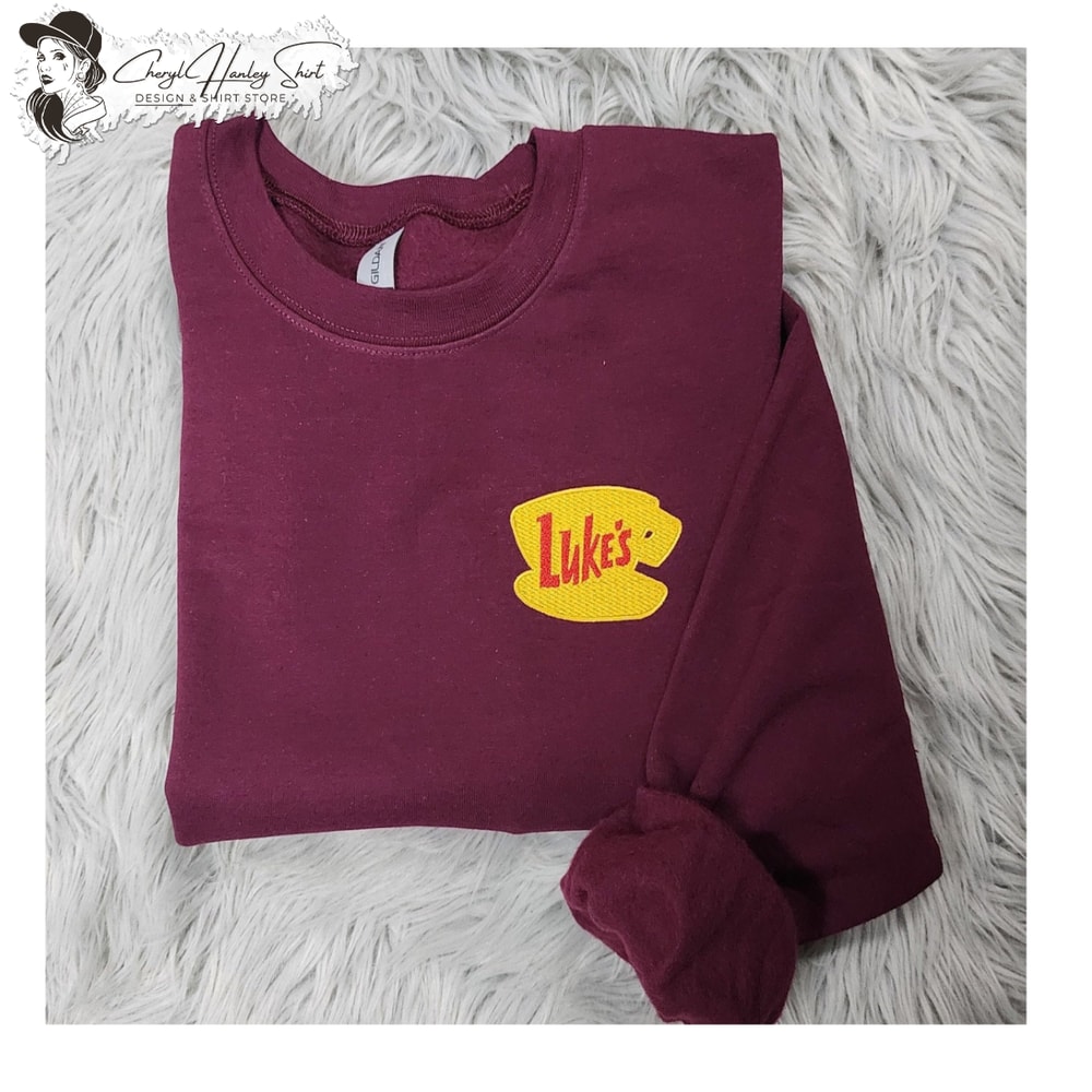 Luke's Diner Embroidered Crewneck - Stars Hollow Crewneck - Embroidered Gifts - T-Shirt - Sweatshirt - Hoodie.jpg