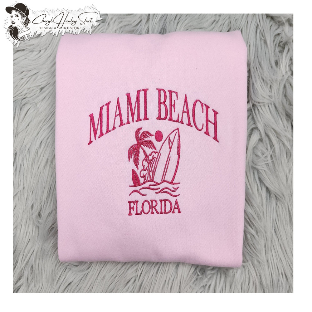 Miami Beach Embroidered Crewneck - Florida Crewneck - Embroidered Gifts - T-Shirt - Sweatshirt - Hoodie.jpg
