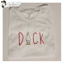 silly goose duck embroidered t-shirt , silly goose embroidery, funny duck goose, silly duck t-shirt