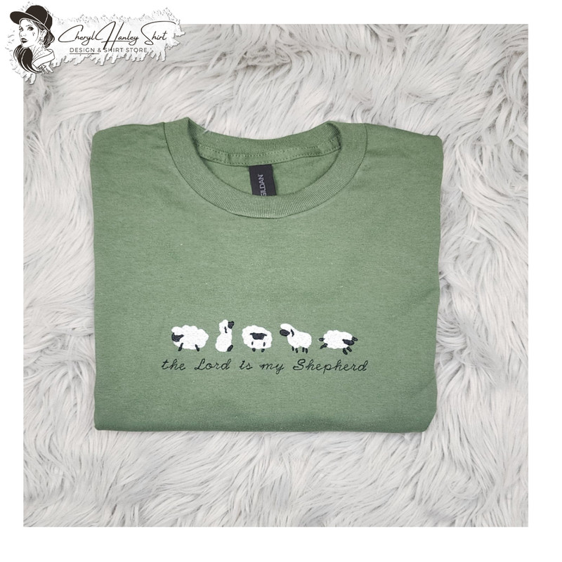 The Lord Is My Shepherd Embroidered Crewneck - Christian Embroidery - Bible Verse Crewneck.jpg
